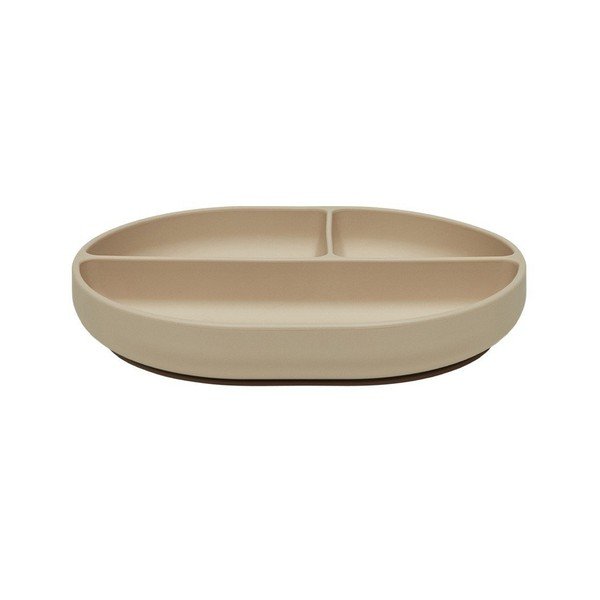 Béžový silikónový detský tanier 17x21,5 cm Enkei – OYOY Mini