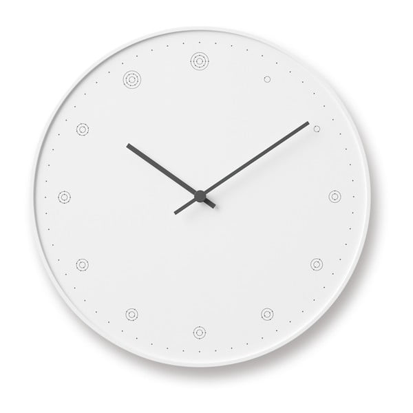 Biele nástenné hodiny Lemnos Clock Molecule, ⌀ 29 cm
