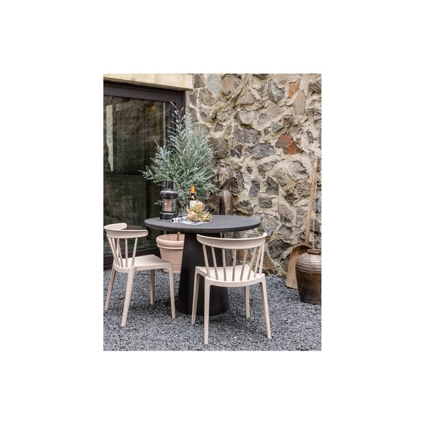 Hnedosivý záhradný odkladací stolík WOOOD Damon, ø 100-image-3