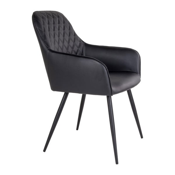 Čierne čalúnené jedálenské kreslá v súprave s podrúčkami 2 ks Harbo – House Nordic-image-3