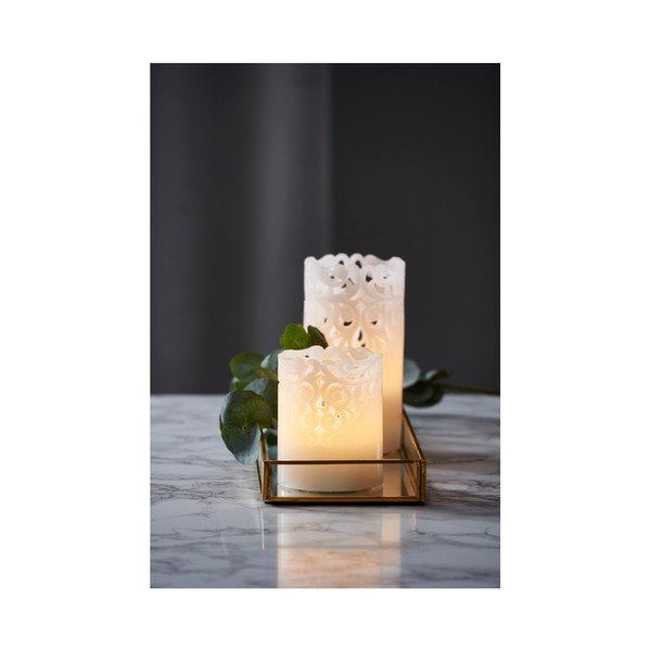 Biela vosková LED sviečka Star Trading Clary, výška 15 cm-image-3