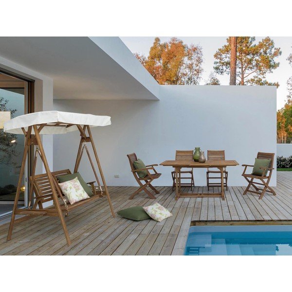 Drevená záhradná hojdačka v prírodnej farbe Noemi – Bizzotto-image-1