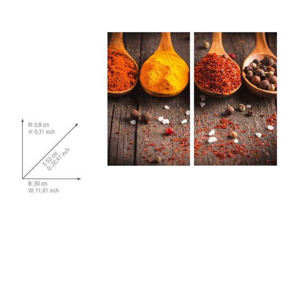 Kryty na sporák z tvrdeného skla v súprave 2 ks 52x30 cm Curry - Allstar-image-2