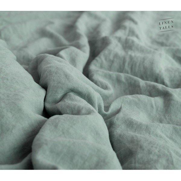 Zelená/modrá ľanová obliečka na perinu na jednolôžko 140x200 cm Milieu – Linen Tales-image-1
