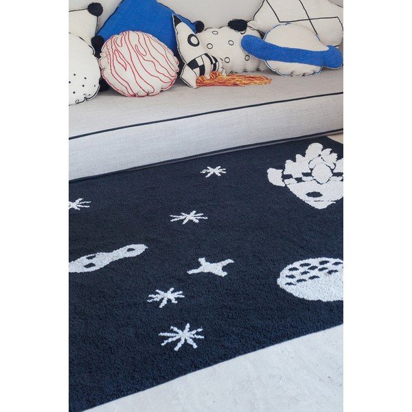 Čierny prateľný ručne tkaný detský koberec s prímesou bavlny 140x200 cm Alfombra Lavable Universe – Lorena Canals-image-3