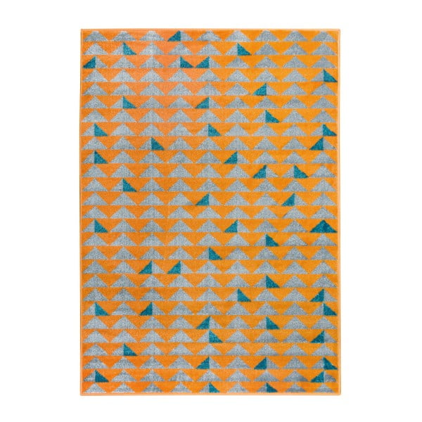 Oranžovo-sivý koberec Mazzini Sofas Montreal, 133 × 190 cm