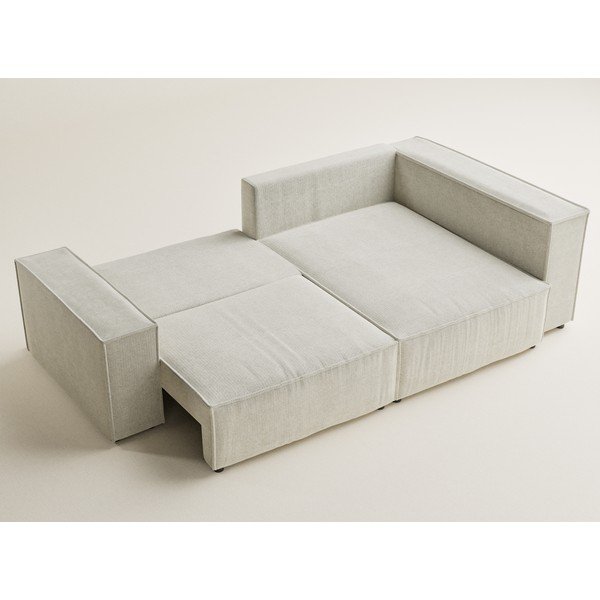 Krémová ženilková rozkladacia/s úložným priestorom rohová pohovka (pravý roh/do L) Tonga – Maison de Rêve-image-3