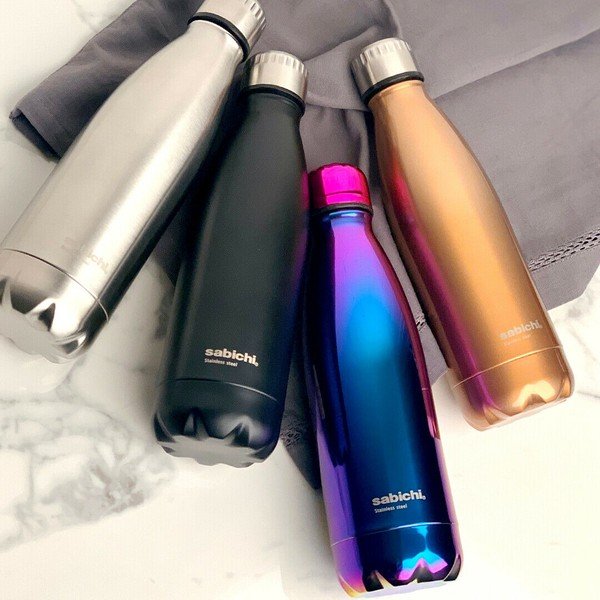 Matná čierna antikoro fľaša Sabichi, 450 ml-image-1