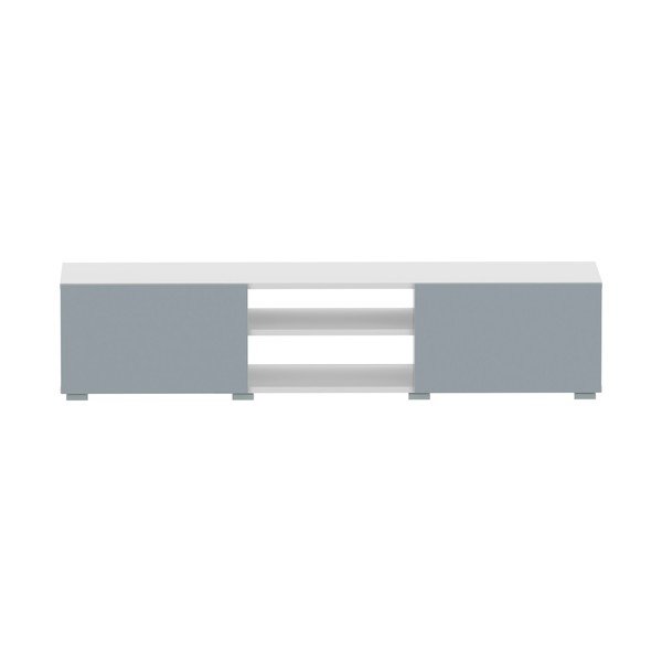 Sivo-biely TV stolík 140x31 cm Podium – TemaHome