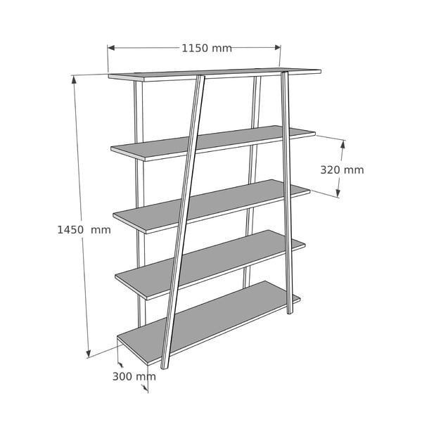 Knižnica z borovicového dreva v prírodnej farbe 115x145 cm Soft - Kalune Design-image-3
