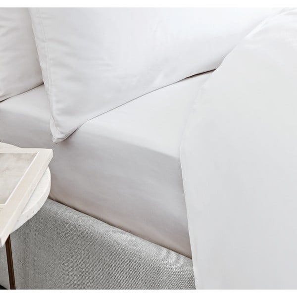 Biela plachta z bavlneného saténu Bianca Classic, 135 x 190 cm-image-1