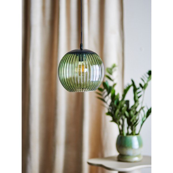 Zelené sklenené LED závesné svietidlo ø 23 cm Sybia – Bloomingville-image-1