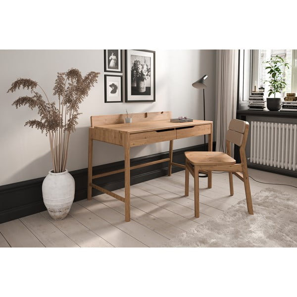 Pracovný stôl z dubového dreva 65x120 cm Twig – The Beds-image-2