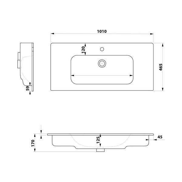 Biele keramické umývadlo 101x46,5 cm Piedra – Sapho-image-3