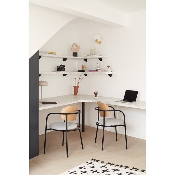 Sivá jedálenská stolička v dekore duba Eclipse - Teulat-image-1