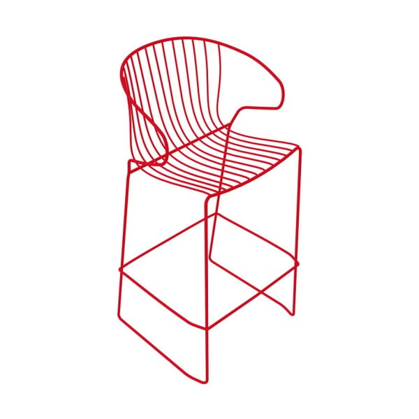 Červená barová stolička Isimar Bolonia