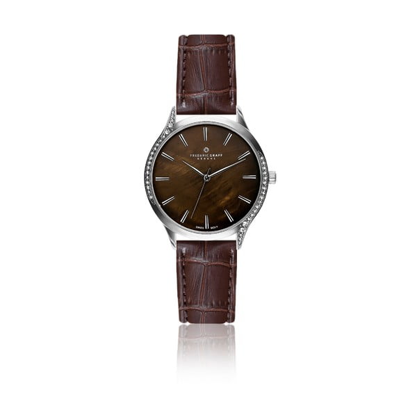 Dámske hodinky s hnedým remienkom z pravej kože Frederic Graff Basodino