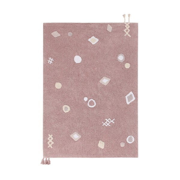 Ružový prateľný ručne tkaný bavlnený detský koberec 140x200 cm Noah – Lorena Canals