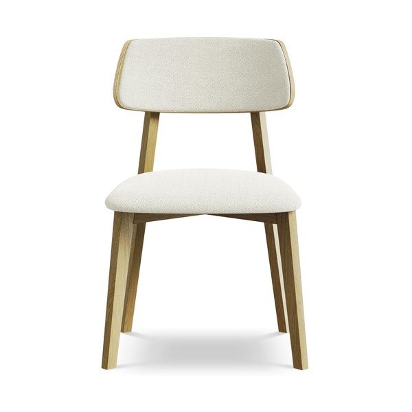 Krémová jedálenská stolička z masívneho dreva Niu – Makamii-image-1