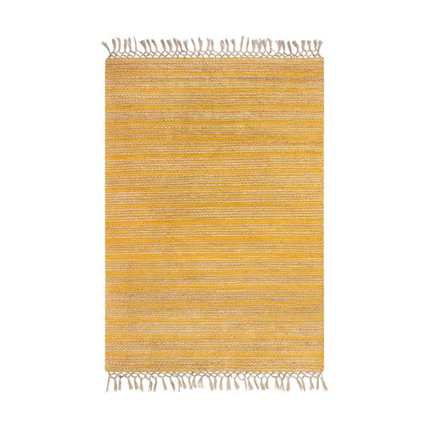 Žltý jutový koberec Flair Rugs Equinox, 120 x 170 cm