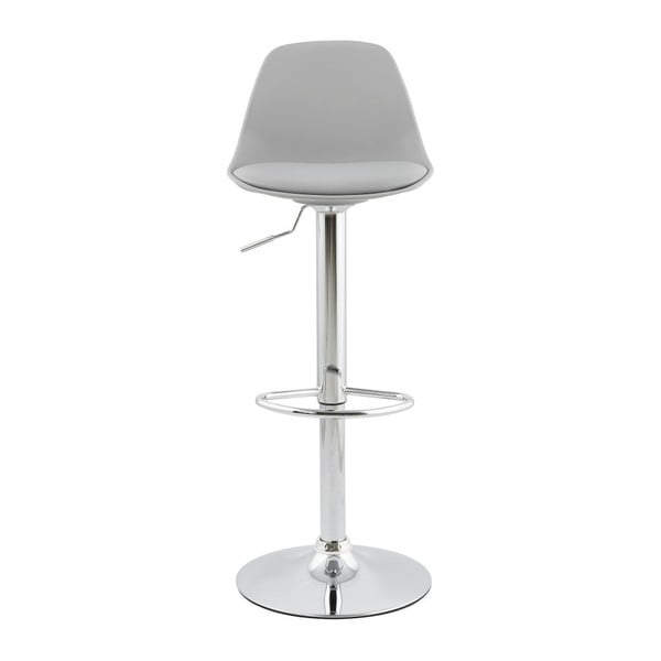 Sivá barová stolička so sedadlom z pravej kože Kokoon-image-1