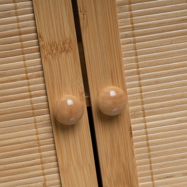 Bambusová skrinka pod umývadlo v prírodnej farbe 63x60 cm – Casa Selección-image-1