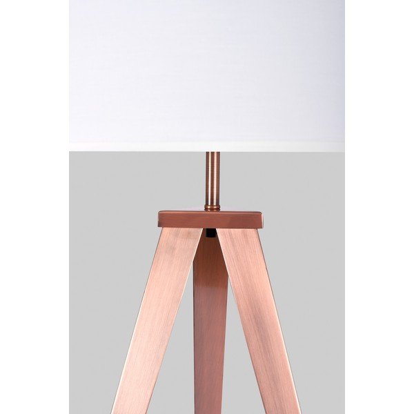 Stojacia lampa s medenými kovovými nohami a bielym tienidlom Bonami Essentials Kiki-image-3