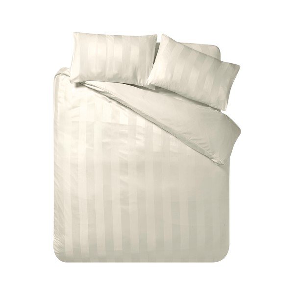 Krémovobiele saténové obliečky na dvojlôžko 200x200 cm So Soft Satin Stripe – Catherine Lansfield
