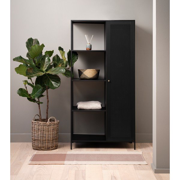 Čierna kovová knižnica 90x180 cm Malibu - Unique Furniture-image-3
