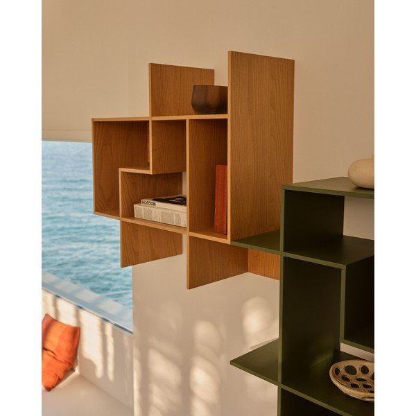 Modulárny policový systém v dekore duba v prírodnej farbe 80x80x25 cm Ina – Kave Home-image-1