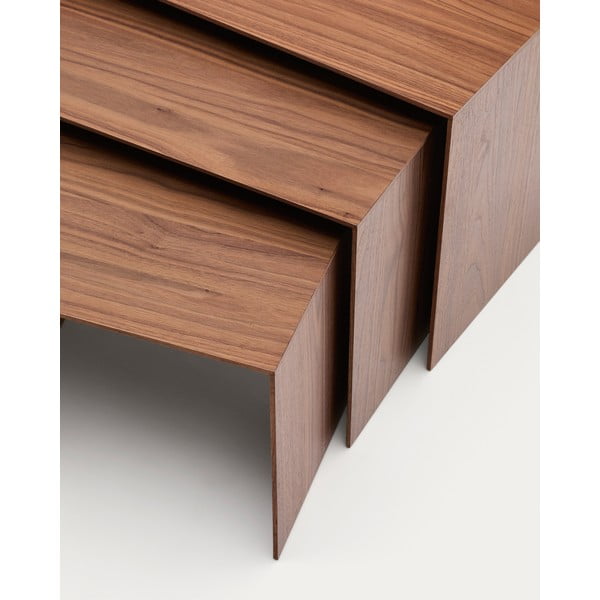 Odkladacie stolíky v súprave 3 ks v dekore orecha 40x60 cm Litto – Kave Home-image-1