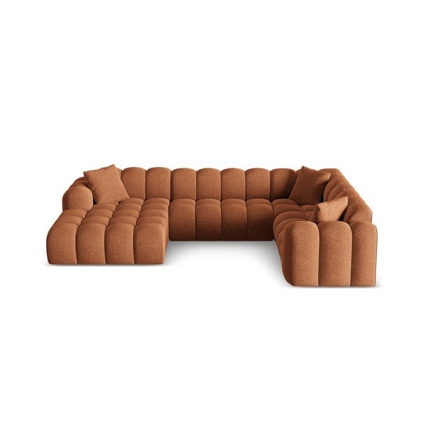 Terakotová ženilková rohová pohovka (pravý roh/do tvaru "U") Treno – Cosmopolitan Design