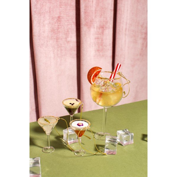 Sklenené vianočné ozdoby v súprave 3 ks 15,5 cm Martini Cocktail – Sass & Belle-image-1