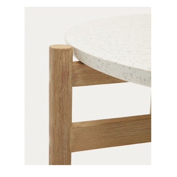 Okrúhly záhradný odkladací stolík s terrazzo doskou ø 88,5 cm Pola – Kave Home-image-2