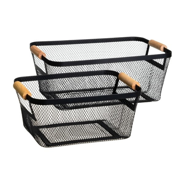Drôtené kovové košíky v súprave 2 ks 33x21x14 cm – Casa Selección