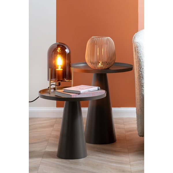 Hnedá sklenená stolová lampa Leitmotiv Bell, výška 30 cm-image-1