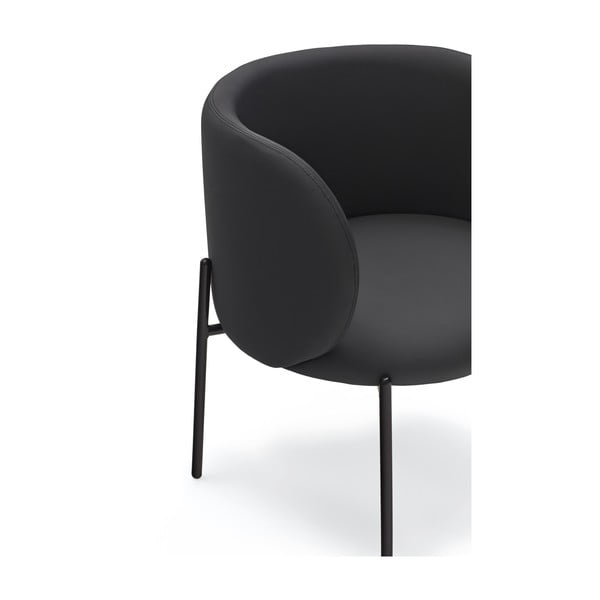 Čierne kreslo z imitácie kože Mogi - Teulat-image-3