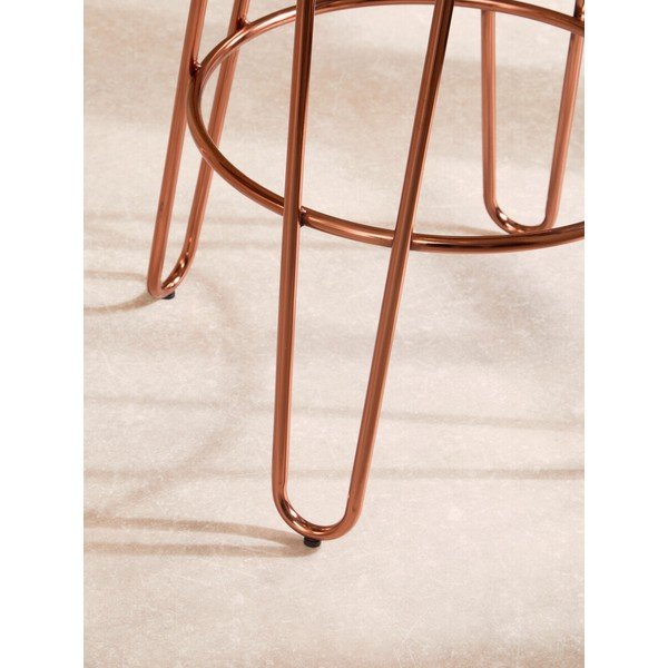 Barová stolička z brestového dreva v prírodnej farbe/v ružovo zlatej farbe (výška sedadla 75 cm) District – Premier Housewares-image-4