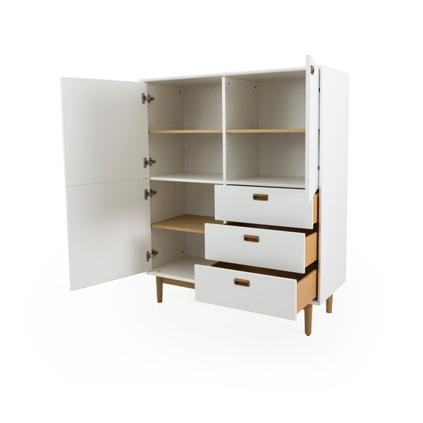 Biela vysoká komoda 114x137 cm Svea – Tenzo-image-4