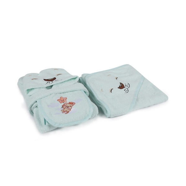 Bavlnený detský župan v mentolovej farbe veľkosť 1-2 roky Aslan – Foutastic