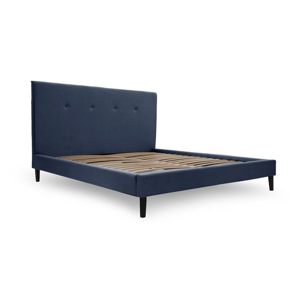 Modrá posteľ s čiernymi nohami Vivonita Kent, 160 × 200 cm-image-2