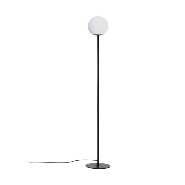 Biela/čierna stojacia lampa so skleneným tienidlom (výška  155 cm) Brisia – Kave Home