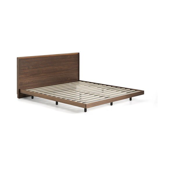 Hnedá dvojlôžková posteľ z brezového dreva s roštom 180x200 cm Norlen – Kave Home