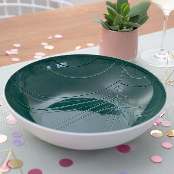 Bielo-zelená porcelánová servírovacia miska Villeroy & Boch Leaf, ⌀ 26 cm-image-1