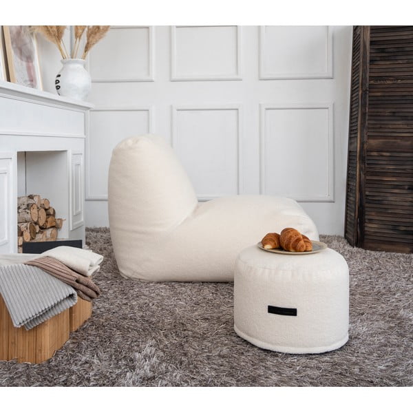 Svetlosivý sedací vak z textílie buklé Mini – SLOWDOWN-image-4