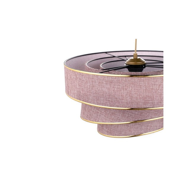 Závesné svietidlo v ružovo-zlatej farbe s textilným tienidlom ø 40 cm Couper – Opviq lights-image-2