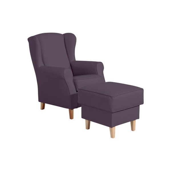 Fialová podnožka z imitácie kože Max Winzer Lorris Leather Violet-image-1