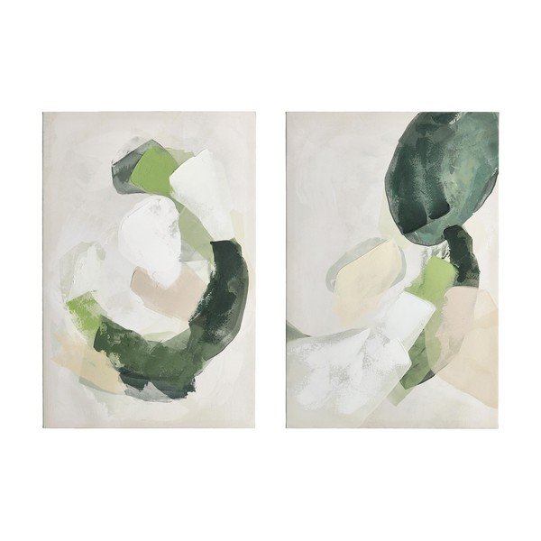 Obrazy v súprave 2 ks s ručne maľovanými prvkami s rámom/na plátne 60x90 cm Crown – Bizzotto