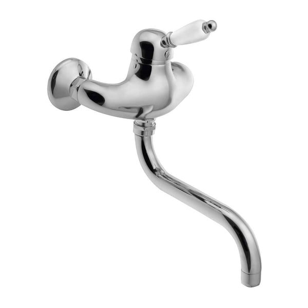 Nástenná umývadlová batéria v striebornej farbe (1 výstup) Kirké White – Sapho