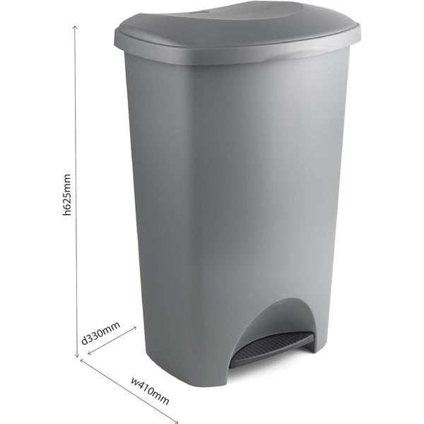 Čierny pedálový plastový odpadkový kôš 50 l – Addis-image-3